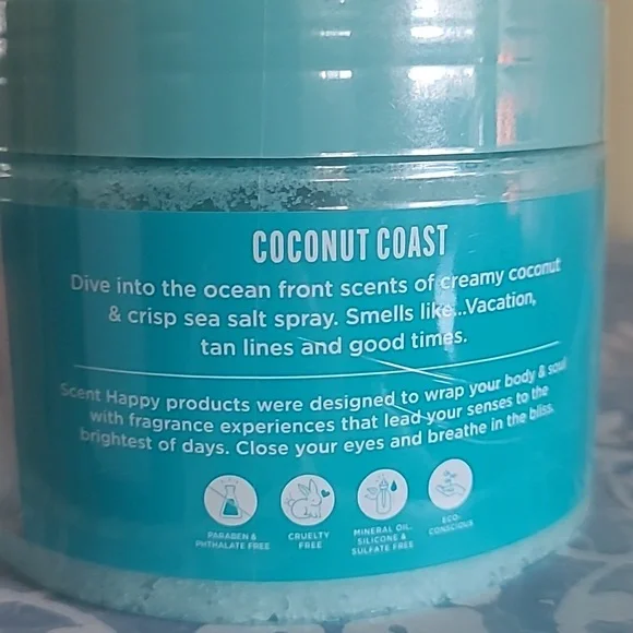 NIP Scent Happy 10 oz Body Scrub Coconut Coast - Picture 2 of 3